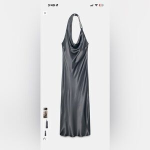 Zara Elegant Gray Backless Dress